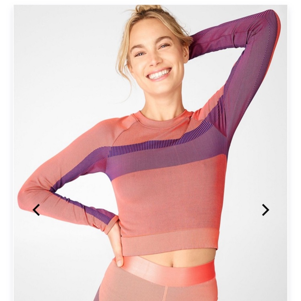Fabletics Tory Cropped Seamless Long-Sleeve Top